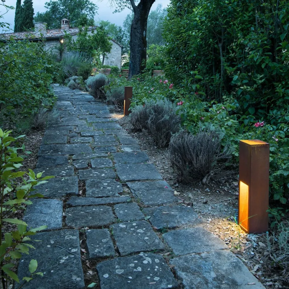 SLV Sokkellamper>Rusty Slot 50 LED-sokkelampe, højde 50 cm