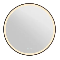 SLV Trukko LED-vægspejl IP44 CCT sort Ø 80cm