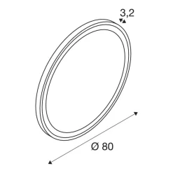 SLV Trukko LED-vægspejl IP44 CCT sort Ø 80cm