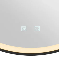 SLV Trukko LED-vægspejl IP44 CCT sort Ø 80cm