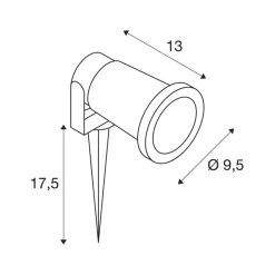 udendørs spotlampe Nautilus Spike XL, sort, aluminium, Ø 6,5 cm^SLV