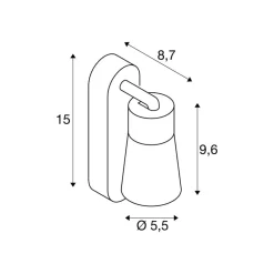 SLV Væglamper>væglampe Puri 2.0 Cone, sort/guldfarvet, 15 cm