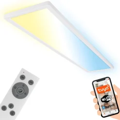 Briloner Smart LED loftlampe Tava, 98x20 cm, CCT, dæmpbar