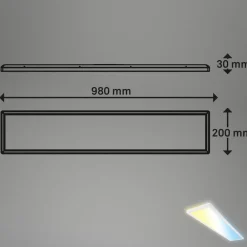 Briloner Smart LED loftlampe Tava, 98x20 cm, CCT, dæmpbar