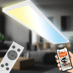 Briloner Smart LED loftlampe Tava, 98x20 cm, CCT, dæmpbar