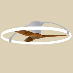 Mantra Iluminación Loftventilatorer>Smart LED-loftventilator Nepal, sølv/nødde, DC, støjsvag