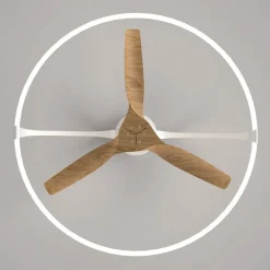 Mantra Iluminación Smart LED-loftventilator Nepal, hvid/bøg, DC, støjsvag