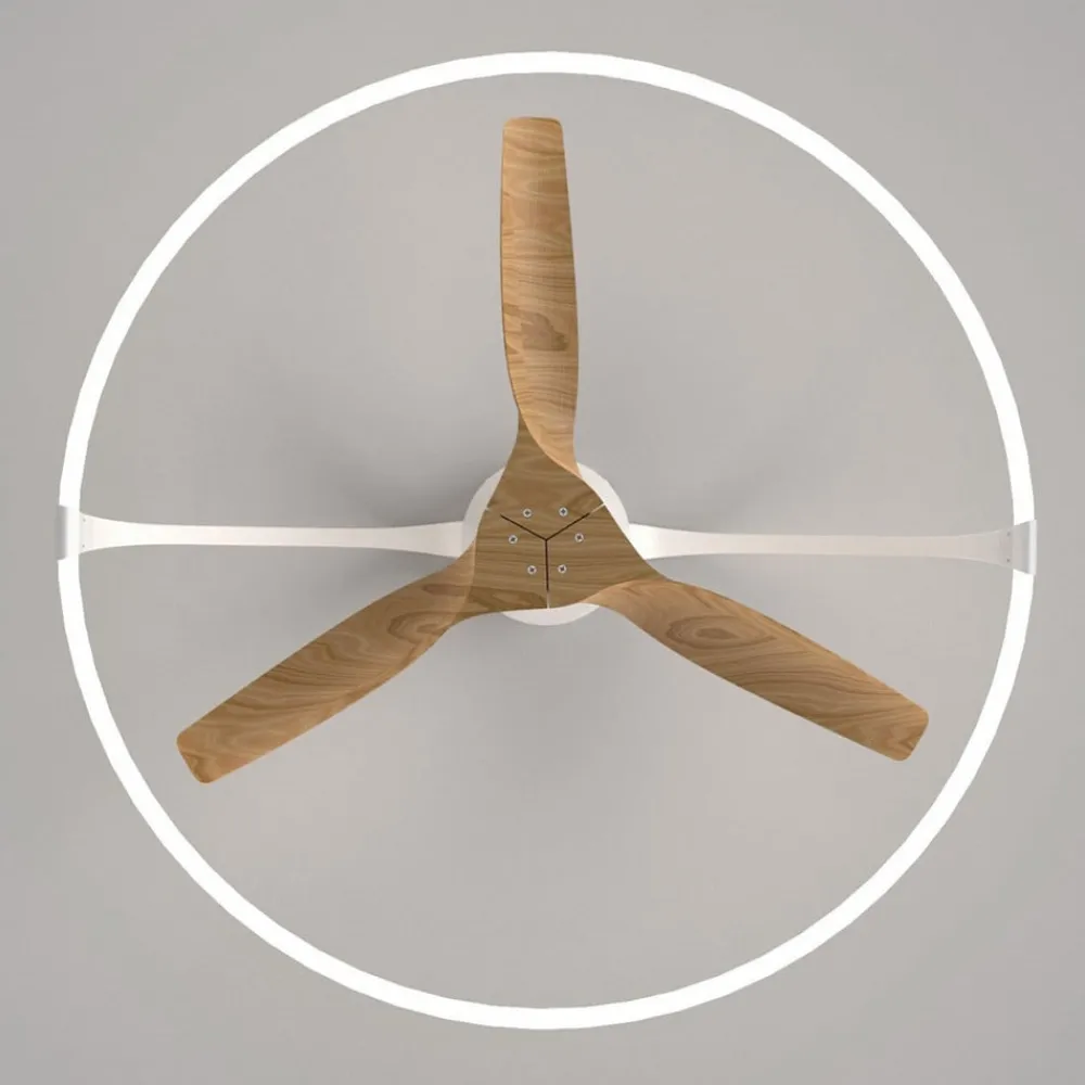 Mantra Iluminación Smart LED-loftventilator Nepal, hvid/bøg, DC, støjsvag