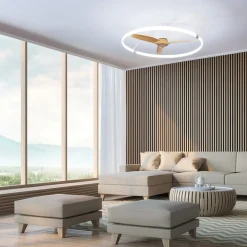 Mantra Iluminación Smart LED-loftventilator Nepal, hvid/bøg, DC, støjsvag