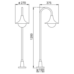 Smuk gadebelysning 169 i sort^Albert Leuchten Online