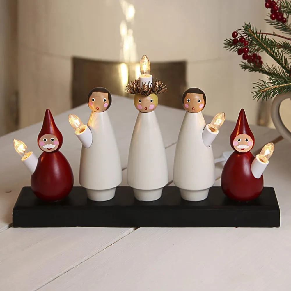 STAR TRADING Julepynt|Vinduesdekoration>Smuk lysestage Luciakör m. 5 lys