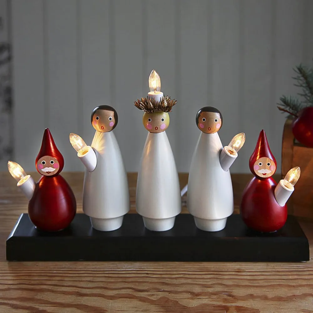 STAR TRADING Julepynt|Vinduesdekoration>Smuk lysestage Luciakör m. 5 lys