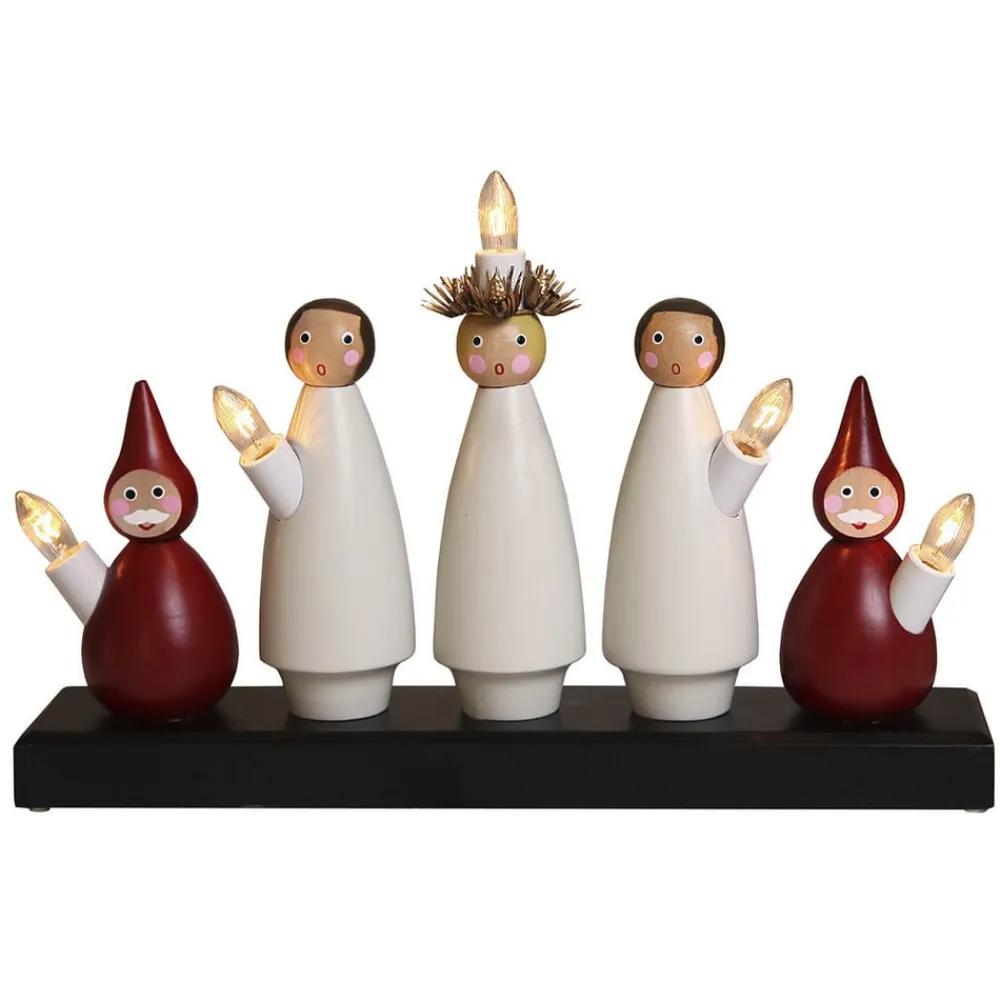 STAR TRADING Julepynt|Vinduesdekoration>Smuk lysestage Luciakör m. 5 lys