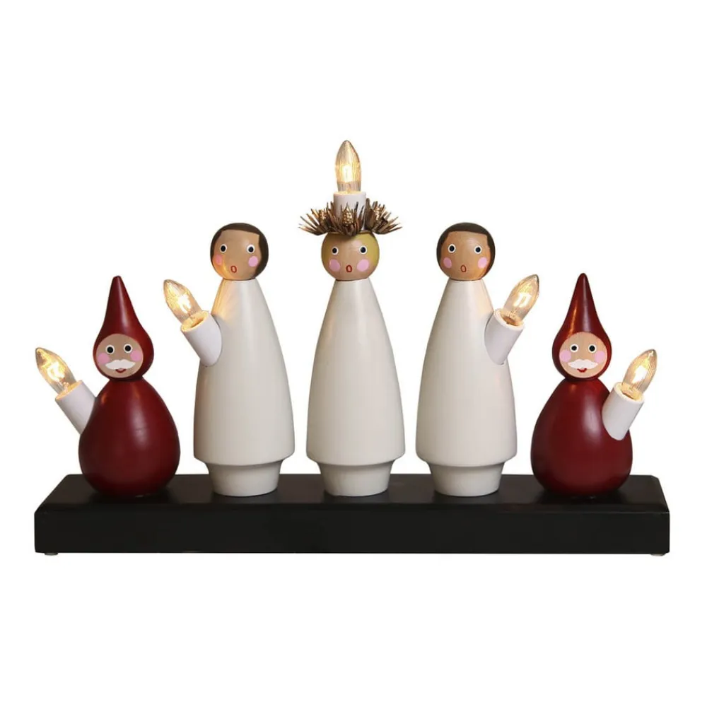 STAR TRADING Julepynt|Vinduesdekoration>Smuk lysestage Luciakör m. 5 lys