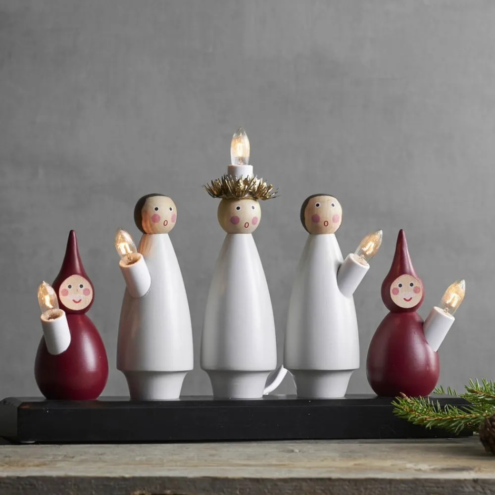 STAR TRADING Julepynt|Vinduesdekoration>Smuk lysestage Luciakör m. 5 lys