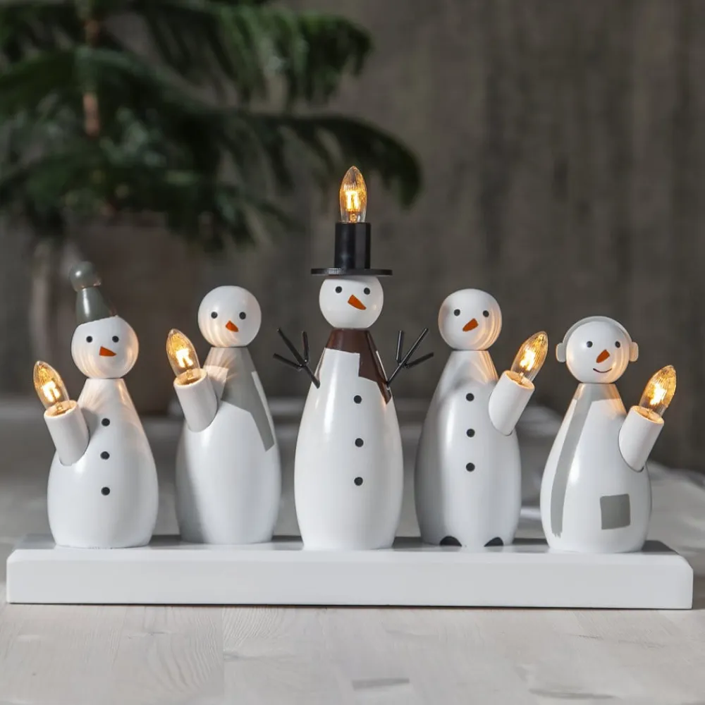 STAR TRADING Julepynt|Vinduesdekoration>Snemand lysestage, 5 lyskilder