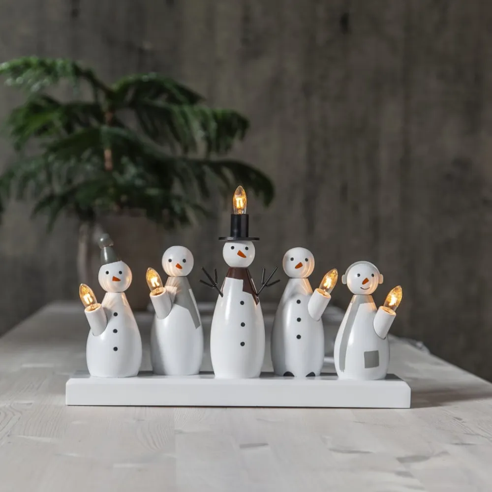 STAR TRADING Julepynt|Vinduesdekoration>Snemand lysestage, 5 lyskilder
