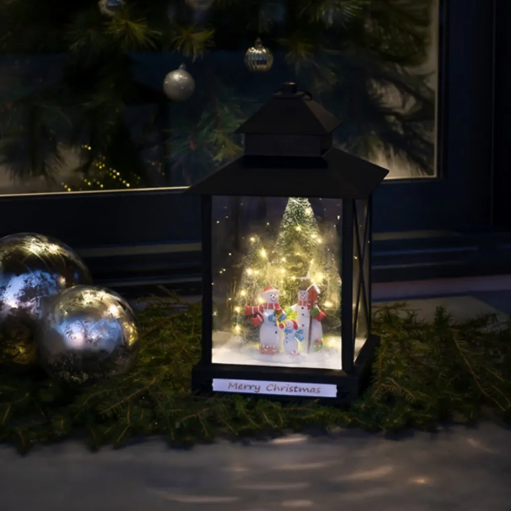 Konstsmide Christmas Snemænd LED-dekorationslygte, sort, IP44, 42cm