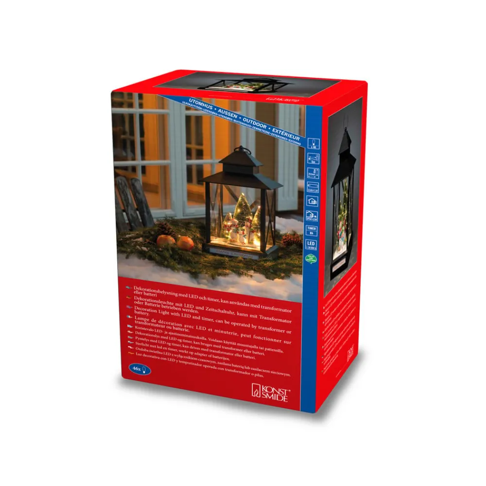 Konstsmide Christmas Snemænd LED-dekorationslygte, sort, IP44, 42cm