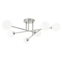 ORION Snowwhite loftl. med stænger, 6 lyskilder, nikkel