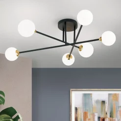 ORION Loftlamper>Snowwhite loftlampe med stænger, 6 lyskilder, sort