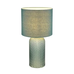 Globo Sofia bordlampe, lysegrøn, højde 50 cm, stof/glas