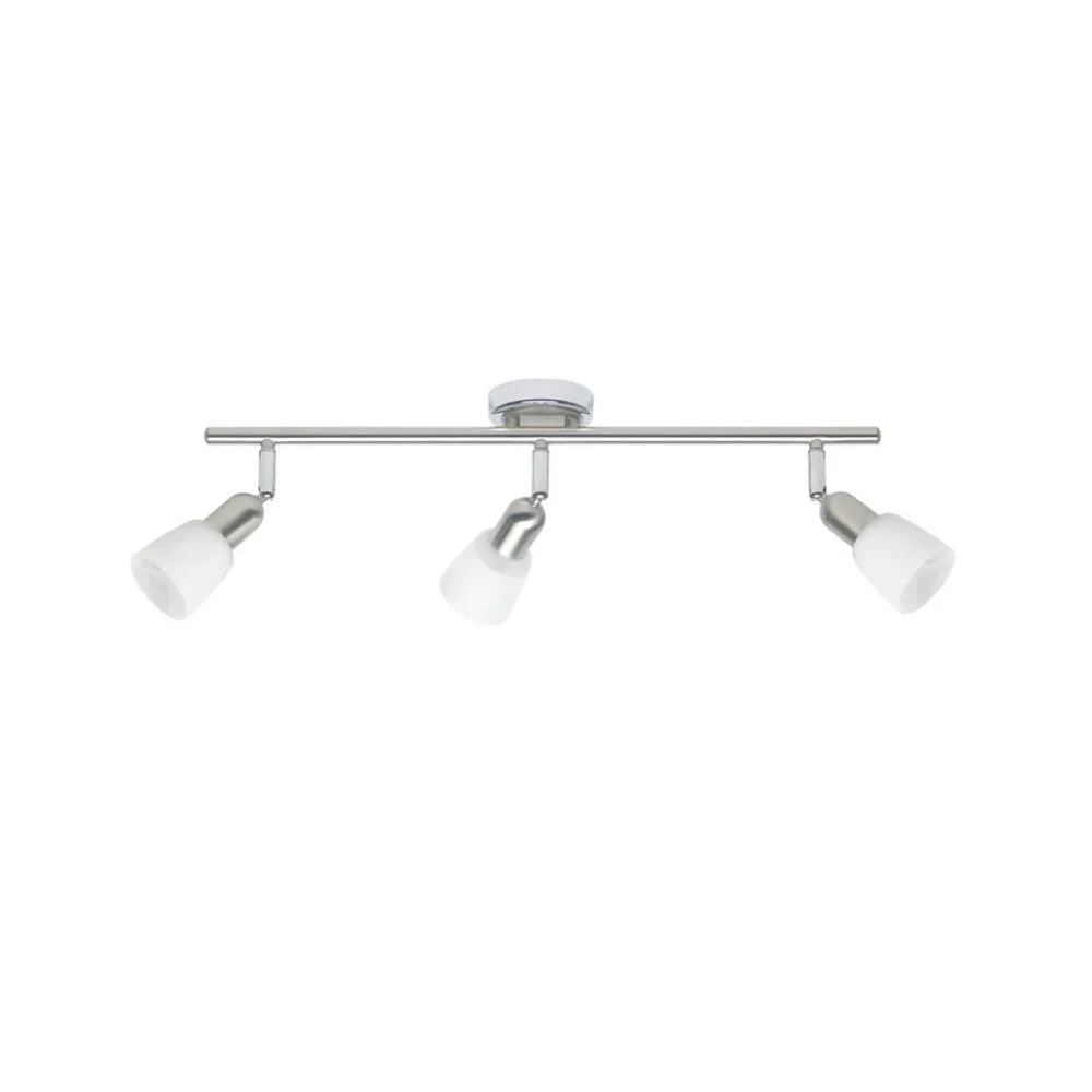 Brilliant Loftlamper|Loftlamper>Sofia loftspot, jern/krom/hvid, længde 57 cm, 3-lys.