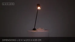 Sofistikeret skrivebordslampe Hester, sort^Lucide Hot