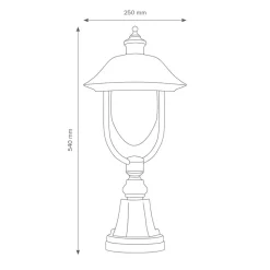 LCD Sokkellampe 1157, sort/kobber