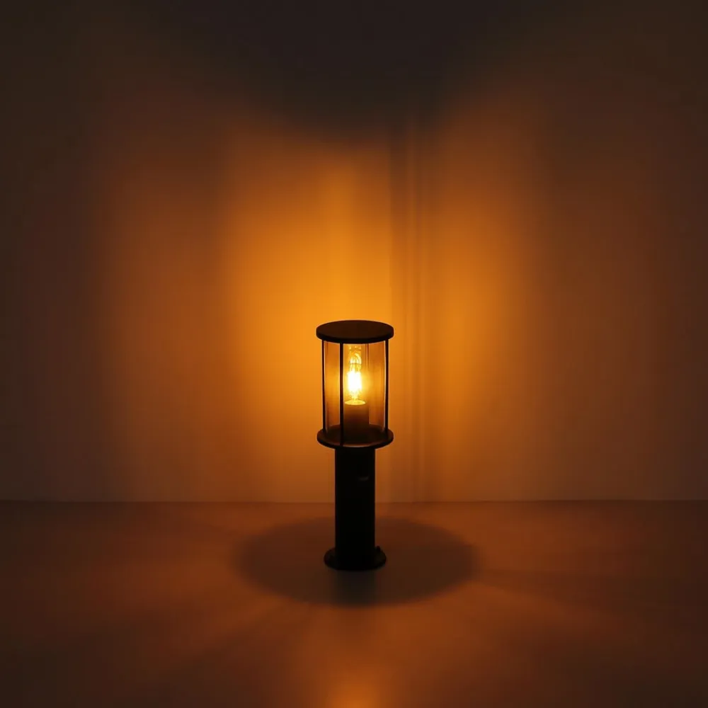 Sokkellampe Gracey, højde 45 cm, sort, stål, IP54^Globo