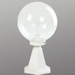 Albert Leuchten Sokkellampe I, hvid, med bobleglas