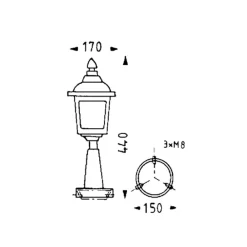 Albert Leuchten Sokkellamper>Sokkellampe LANDHAUS 722 S