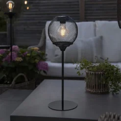 STAR TRADING Solar LED-bordlampe Sunlight med væv