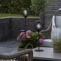 STAR TRADING Solar LED-bordlampe Sunlight med væv