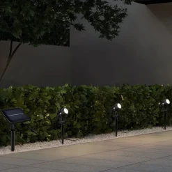 Reality Leuchten Solar spotlight Obidos, sort mat, aluminium, 3 stk