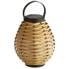 Solar-LED-terrasselampe Netan, brun, rattan, 23 cm, IP44^Searchlight Hot