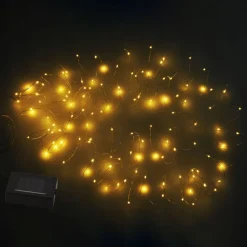 Globo Solcelle lyskæde Ece, transparent, 13,5 meter