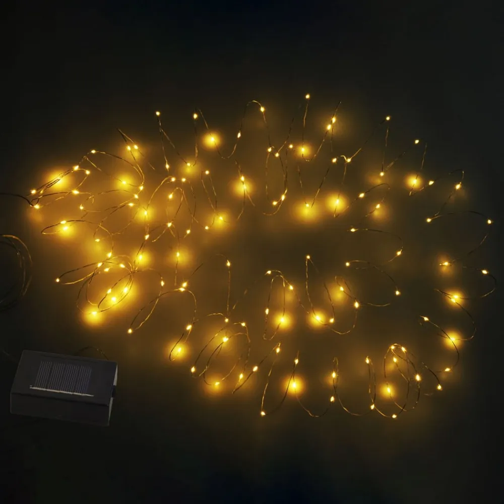 Globo Solcelle lyskæde Ece, transparent, 13,5 meter