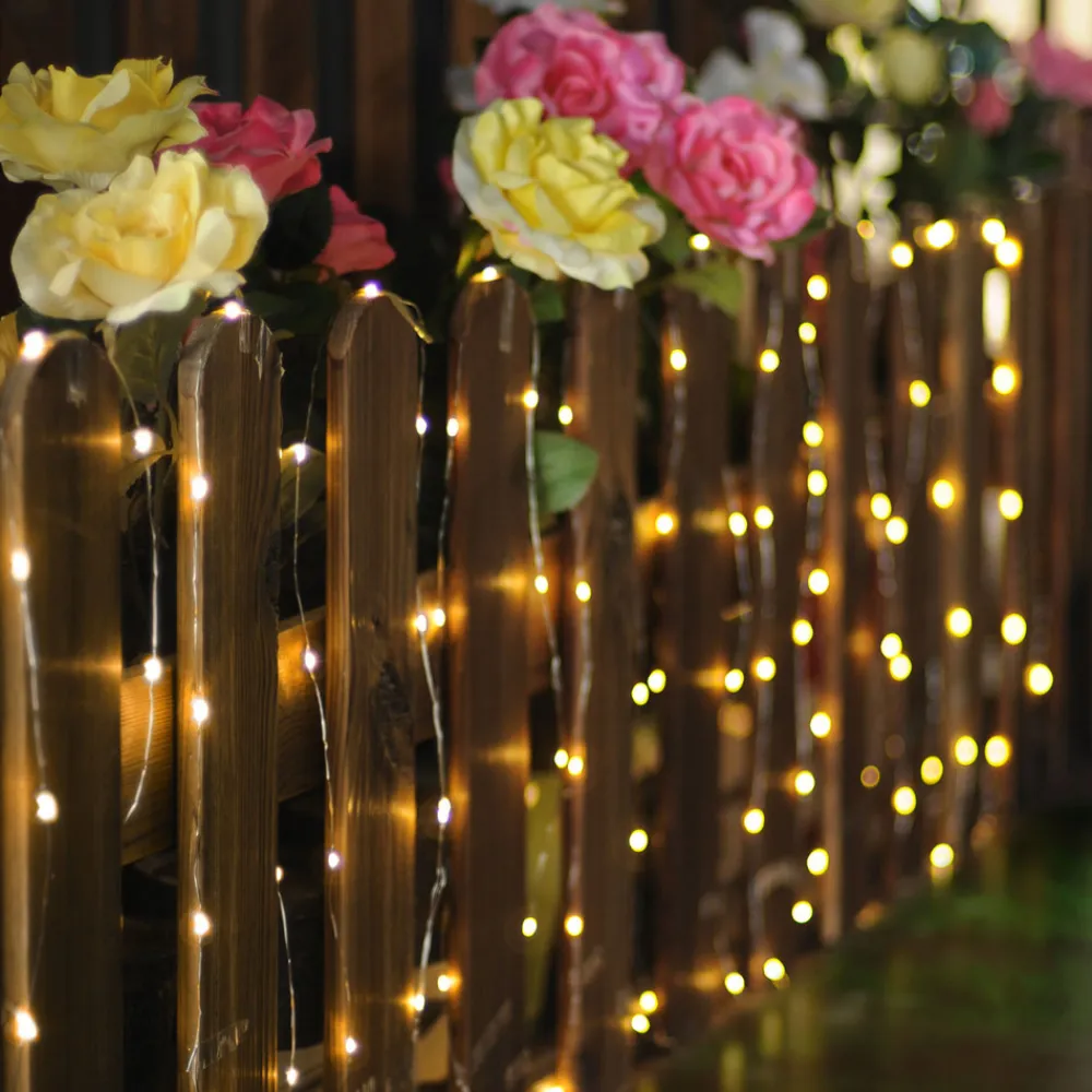 Globo Solcelle lyskæde Ece, transparent, 13,5 meter