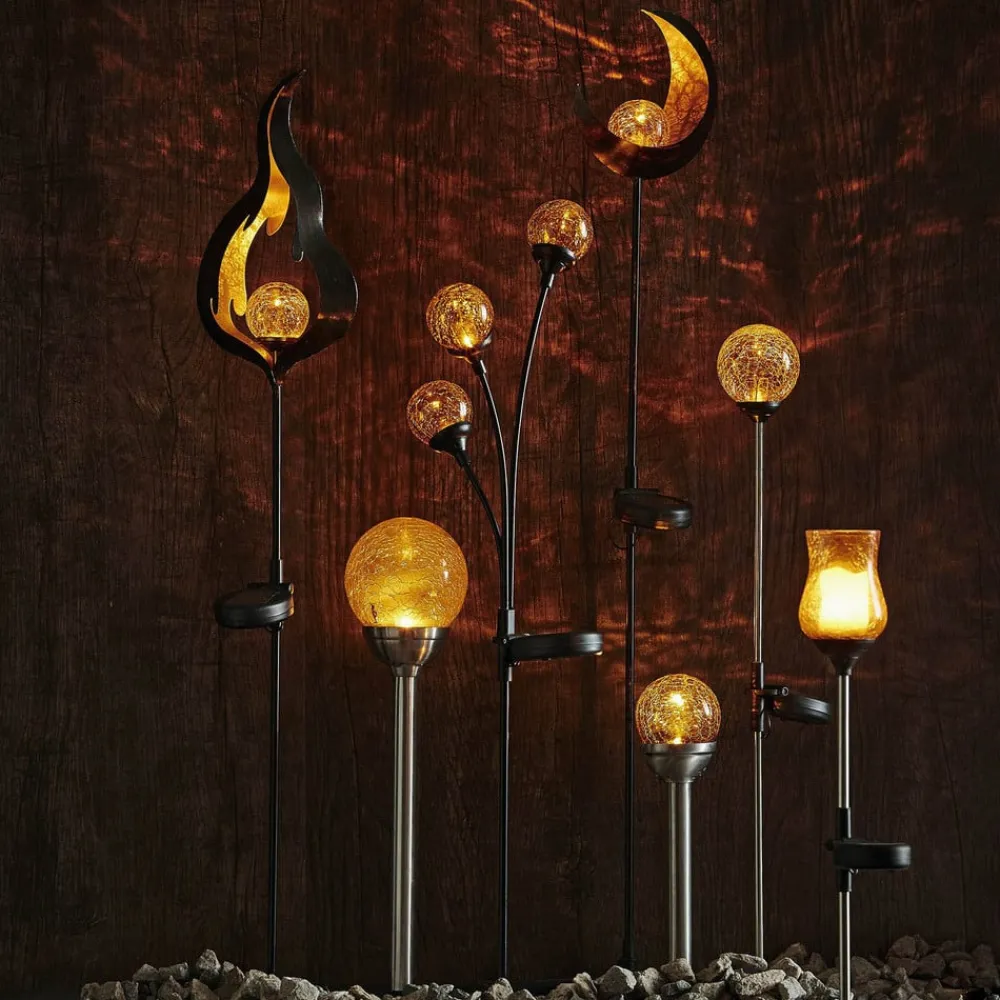 Solcelle-jordspydslampe Melilla flammeformet LED^STAR TRADING Online