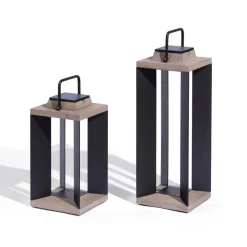 Les Jardins Solcellelanterne Teckalu, aluminium sort, 45,5 cm