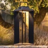 Les Jardins Solcellelanterne Teckalu, aluminium sort, 65,5 cm