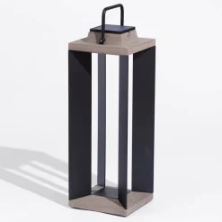 Les Jardins Solcellelanterne Teckalu, aluminium sort, 65,5 cm