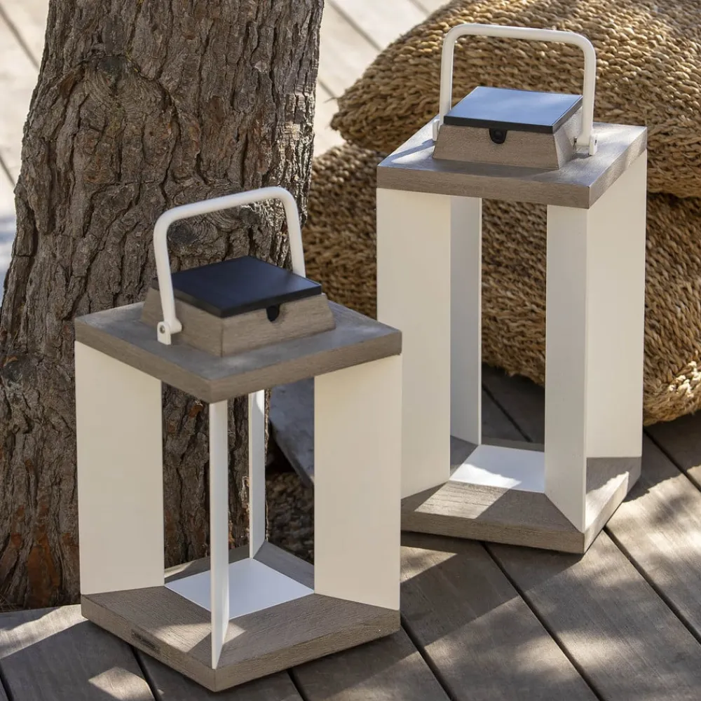 Solcellelanterne Teckalu, Duratek/hvid, 45,5 cm^Les Jardins Hot