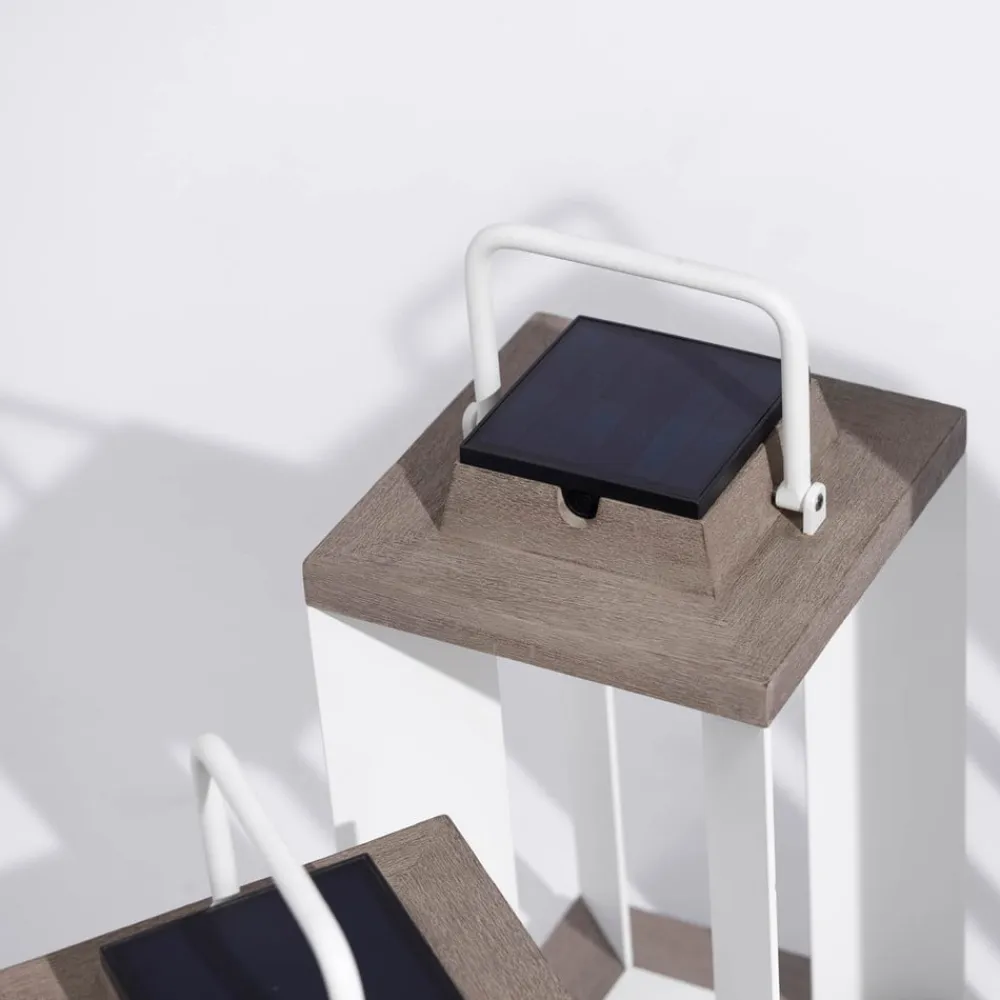 Les Jardins Solcellelanterne Teckalu, Duratek/hvid, 36,5 cm