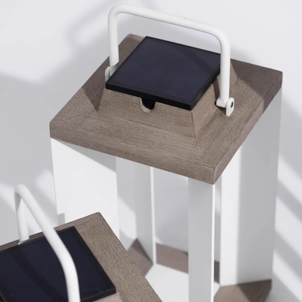 Les Jardins Solcellelanterne Teckalu, Duratek/hvid, 36,5 cm