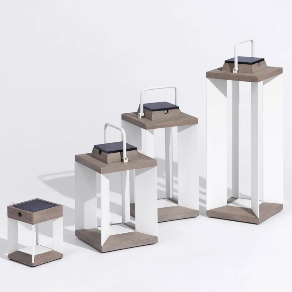 Les Jardins Solcellelanterne Teckalu, Duratek/hvid, 36,5 cm