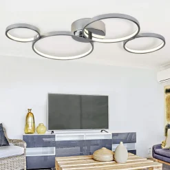 Searchlight Solexa LED-loftlampe, ringformet, kromlook