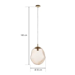 TK Lighting Sol-glaspendel, Ø 35 cm, sort/ravgylden