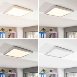 Arcchio Solvie LED-loftlampe, sølv, kantet, 30 x 30 cm